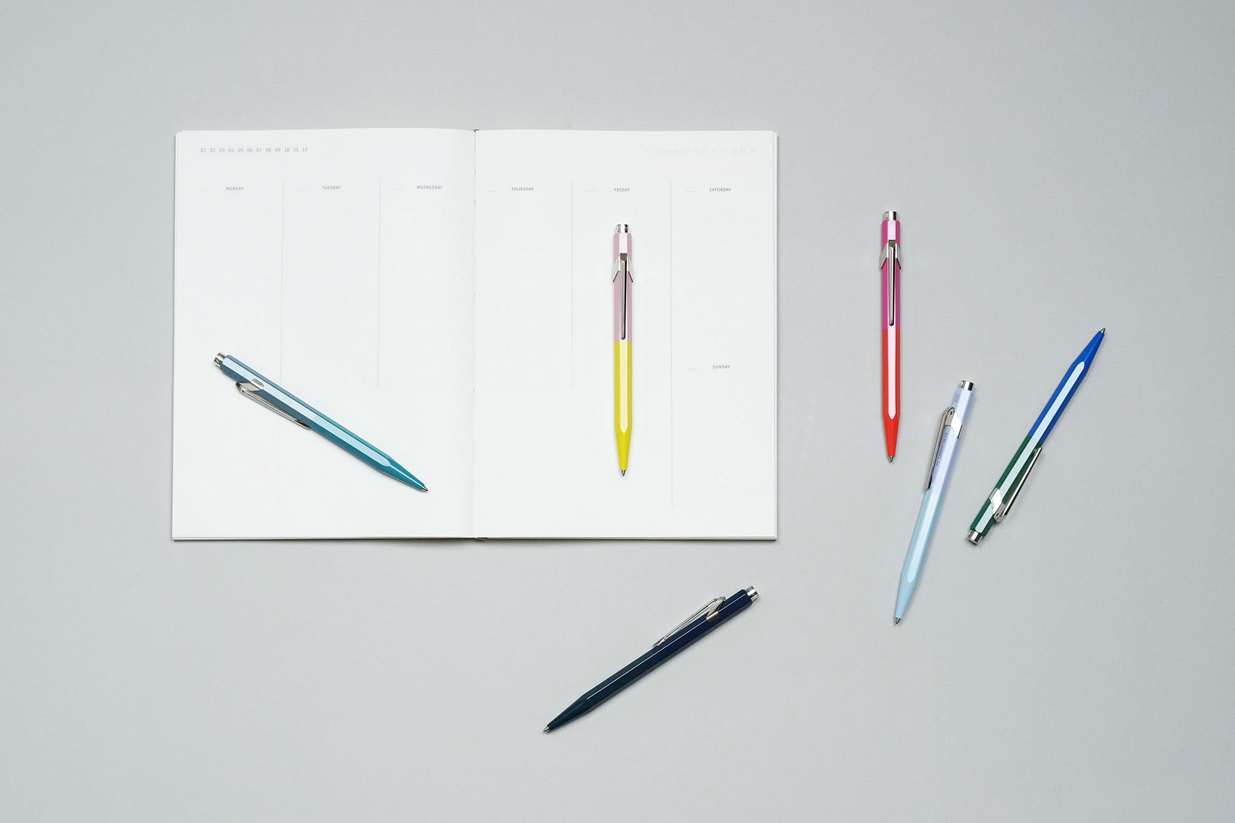 Caran d’Ache 849 Paul Smith Aluminium Ballpoint Pen – Cobalt & Emerald, Caran d'Ache, stationery design