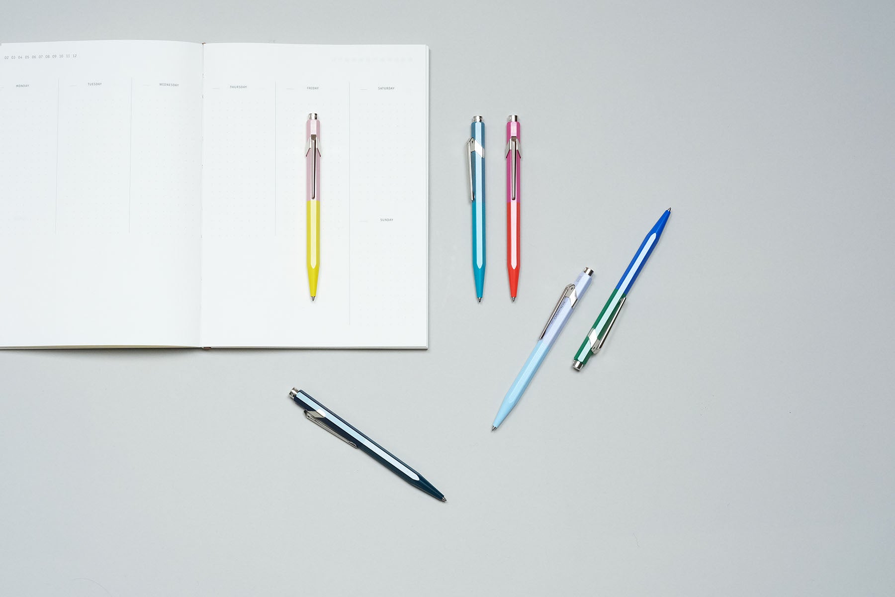 Caran d’Ache 849 Paul Smith Aluminium Ballpoint Pen – Cyan & Steel, Caran d'Ache, stationery design