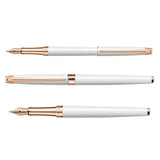 Caran d'Ache Léman Slim brass fountain pen – White Rose Gold