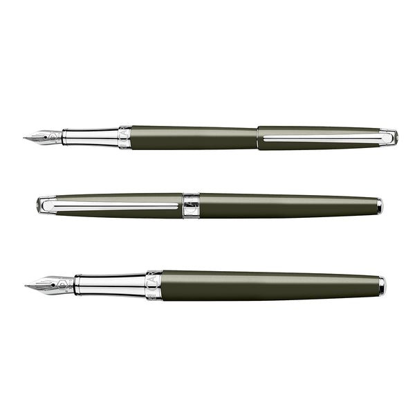 Caran d'Ache Léman Slim brass fountain pen – Terre d'Ombre