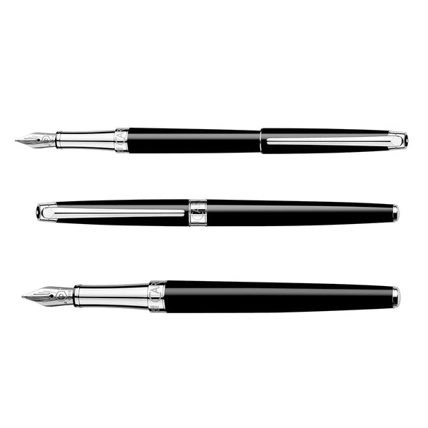 Caran d'Ache Léman Slim brass fountain pen – Black