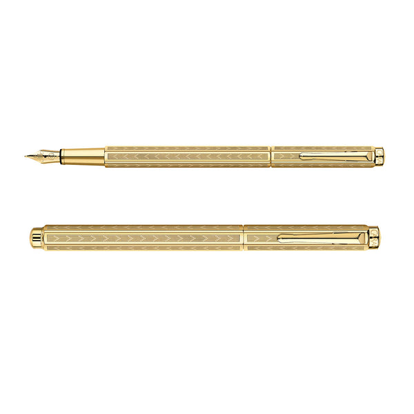 Caran d'Ache Ecridor Chevron brass fountain pen – Gold-plated
