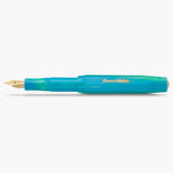 Kaweco Marble Ocean fountain pen in swirling shades of green and blue, featuring a gold-plated nib and the Kaweco Collection logo.
