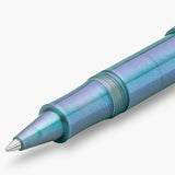 Kaweco rollerball pen body with the Kaweco logo in shimmering shades of blue.