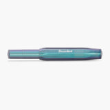 Kaweco Lunar Shadow Blue fountain pen in nature-inspired shades with a pearlescent finish, silver nib, and “Kaweco Sport” branding.