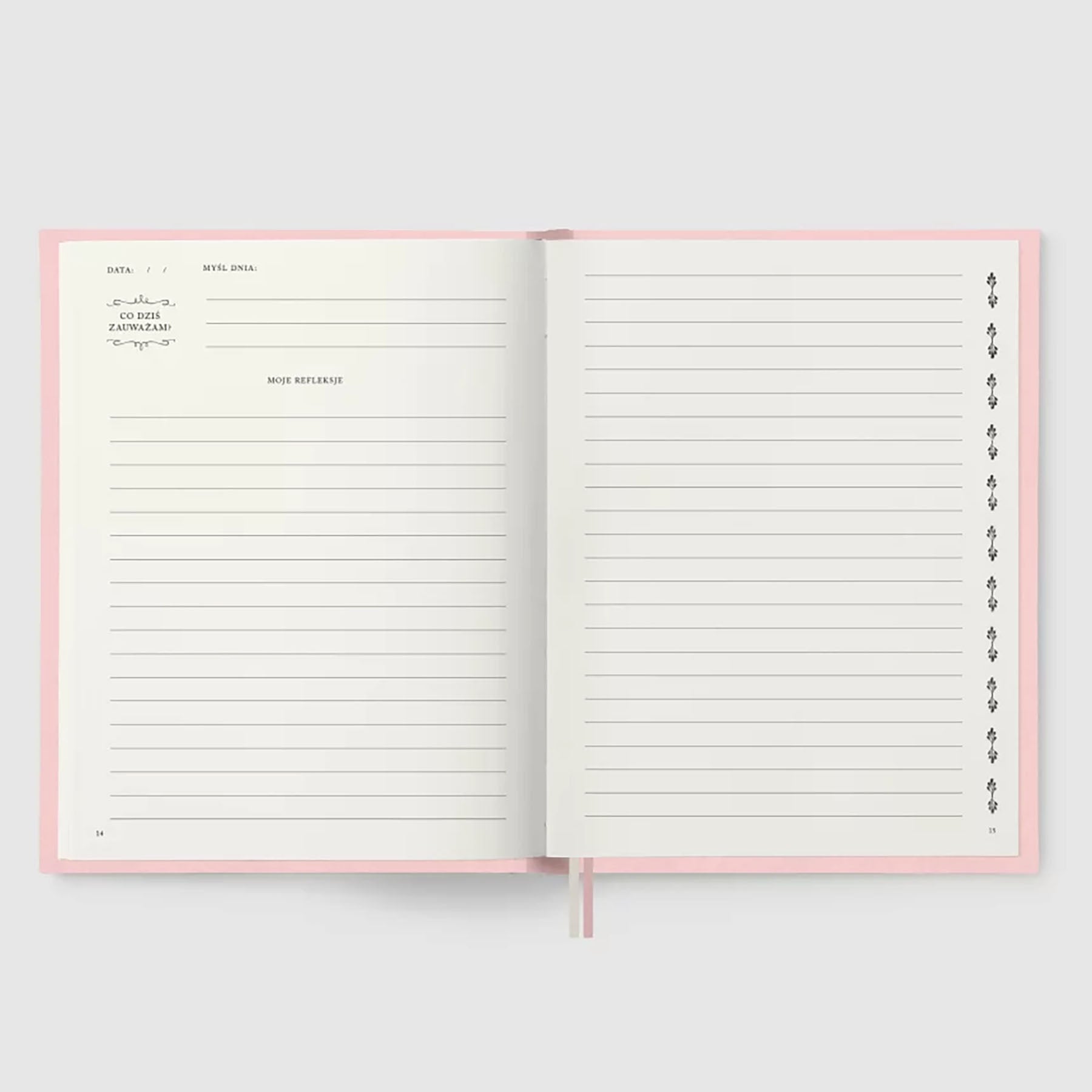 Welurowy pamiętnik – różowy, Jaśnie Plan, papierniczy design