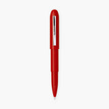 Red ballpoint pen in a bullet-like shape with a silver clip engraved with the Penco logo.