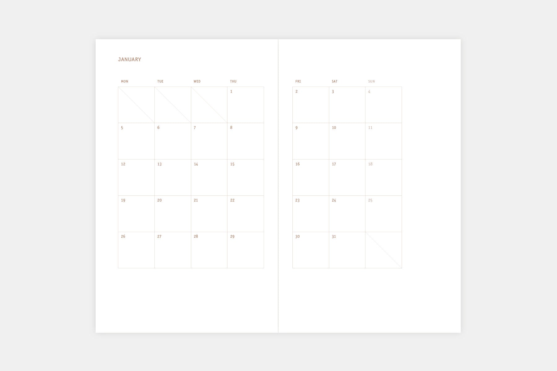 Copper 2026 Calendar, Papierniczeni, Calendar 2026, stationery design