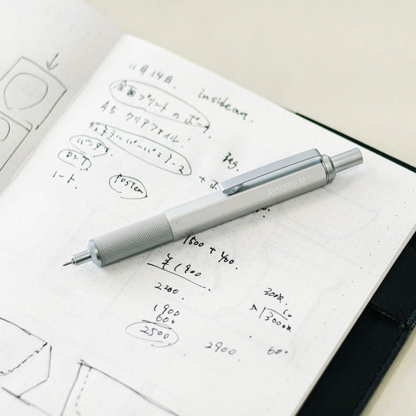 Drafting Ballpoint Pen – Silver, Penco, stationery design