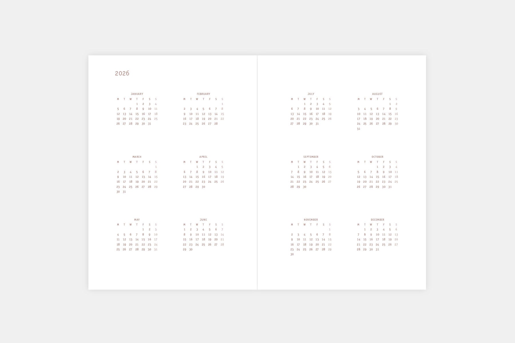 Everyday 2026 Daily Calendar, Papierniczeni, Calendar 2026, stationery design