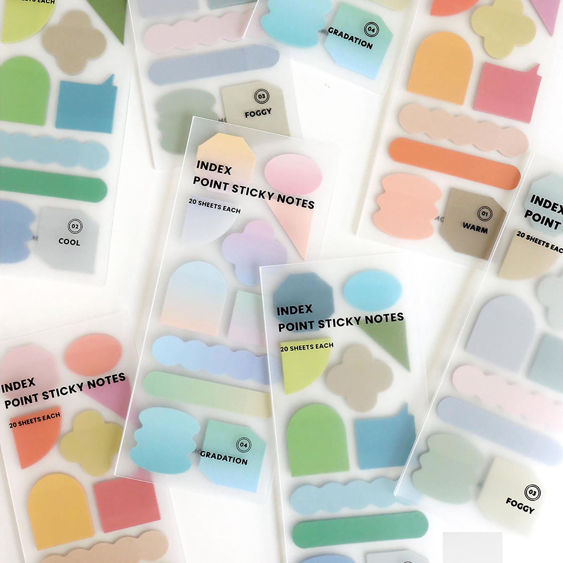 Index Point Sticky Notes – Foggy, Iconic, stationery design