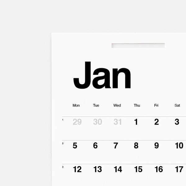 KAL – insert for wall calendar 2026, Pragmatic Studio, Stationery design