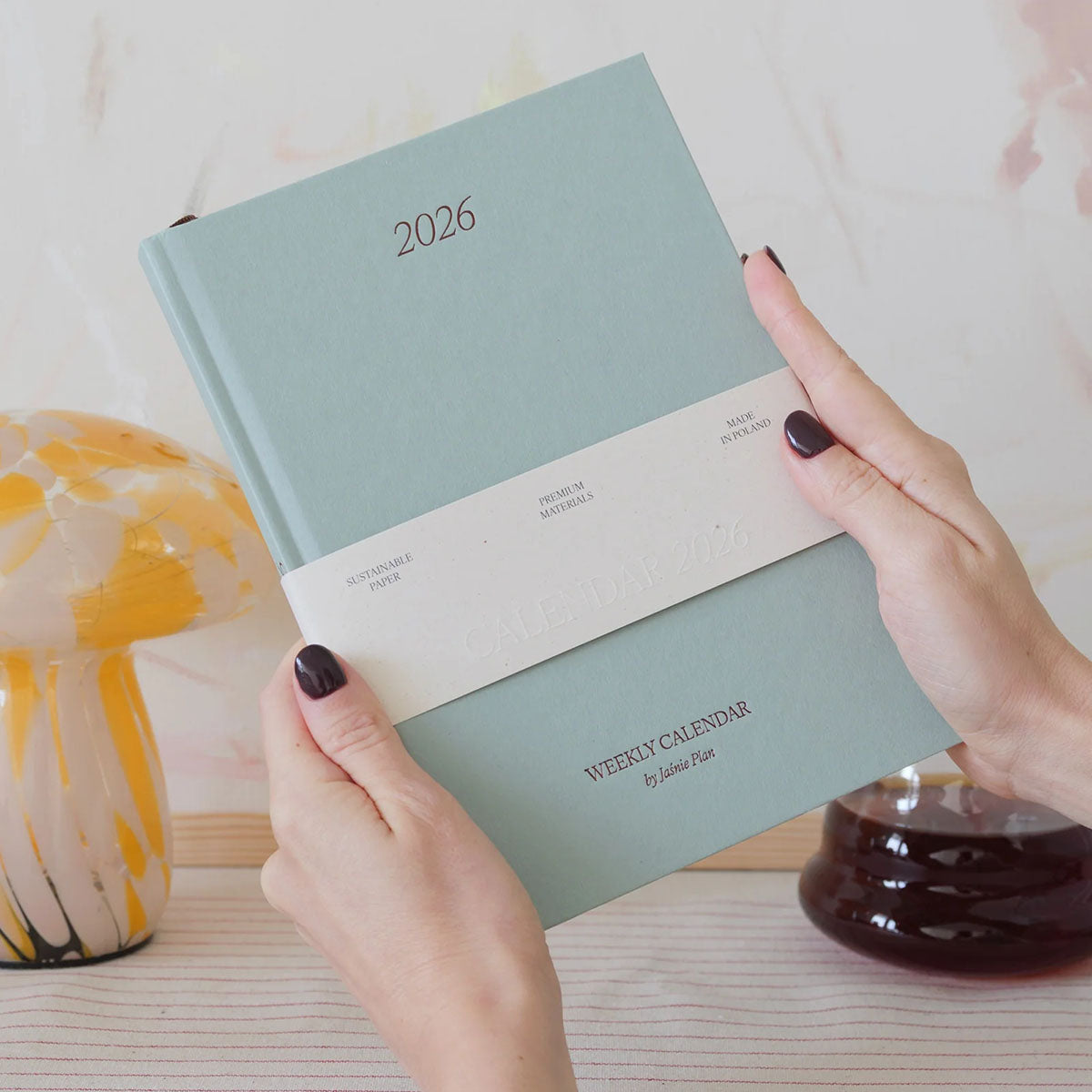 Jaśnie Plan Calendar 2026 – Green, Jaśnie Plan, stationery design