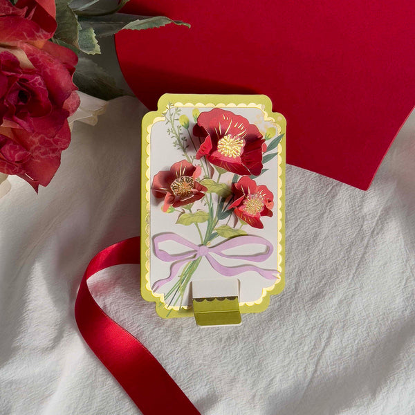 Pop-up Greeting Card – Framed Bouquet, UWP Luxe, stationery design