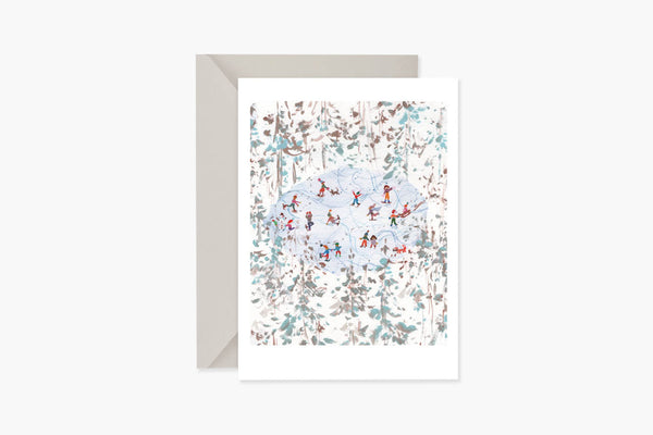 Christmas Greeting Card – Ice Rink In The Forest, Muska, stationery design