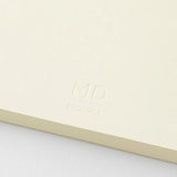 MD Product logo on the back cover of a notebook by the Japanese brand Midori.