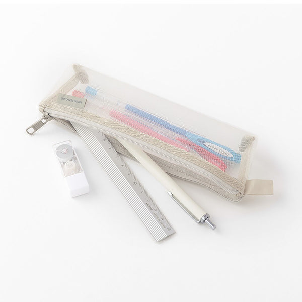 Midori Mesh Pen Case – Grey, Midori, stationery design
