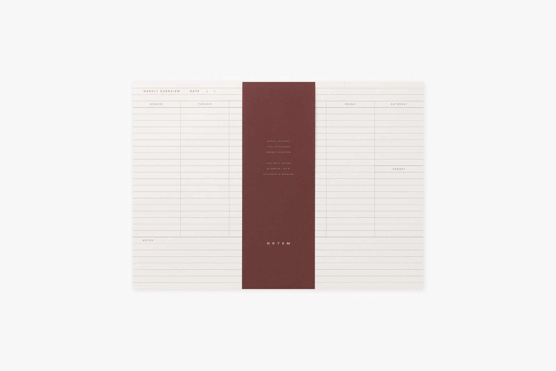 Milo Weekly Planner Notepad, Notem, stationery design
