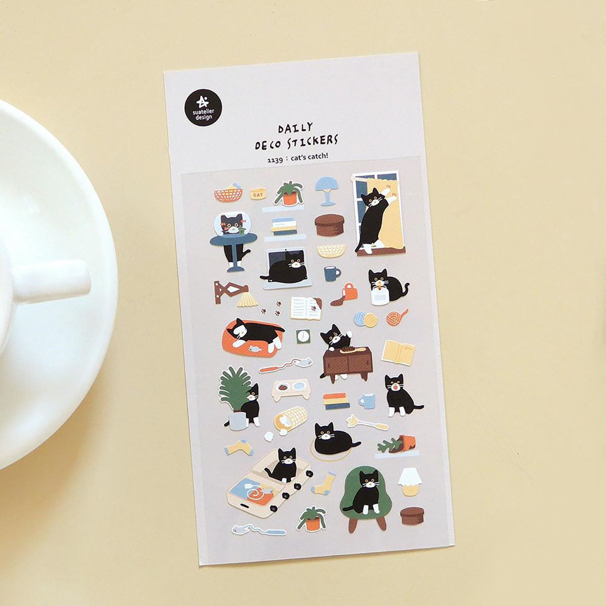 Decorative Stickers – Cat's Catch, Suatelier, stationery design