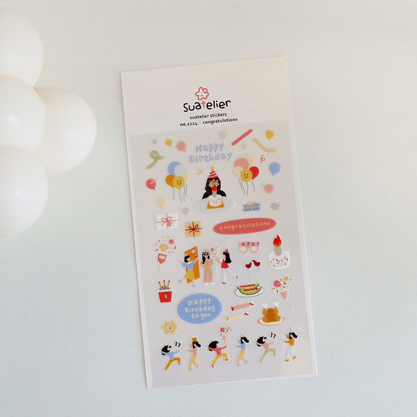 Decorative Stickers – Congratulations, Suatelier, stationery design