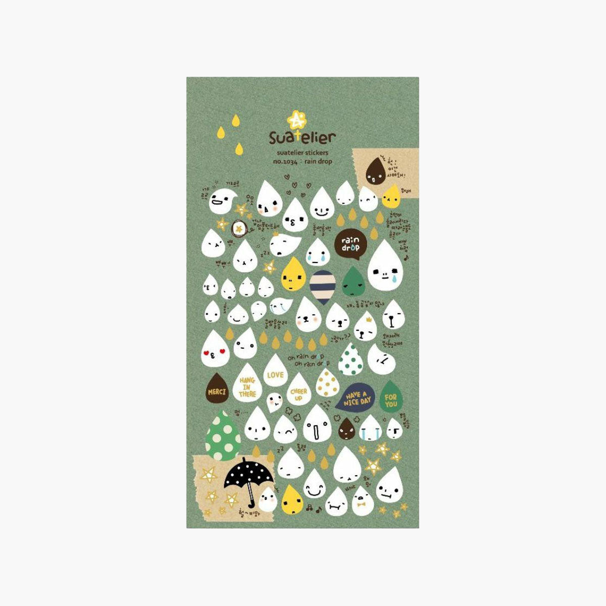 Decorative Stickers – Rain Drop, Suatelier, stationery design
