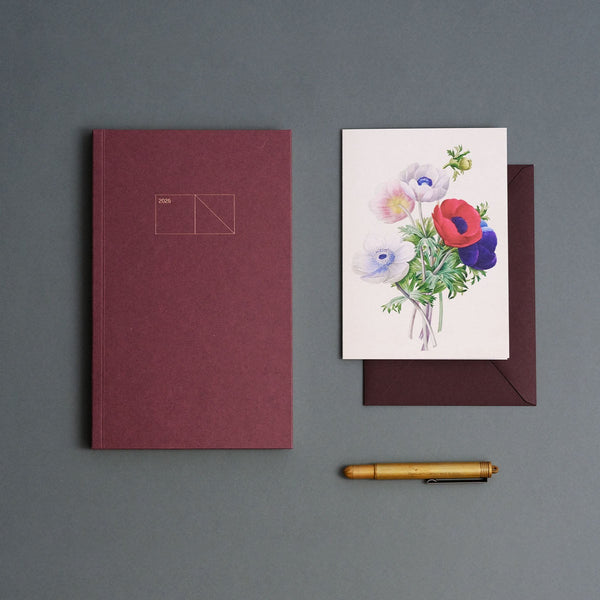 Greeting Card Redouté I – Poppies, Suska&Kabsch, stationery design