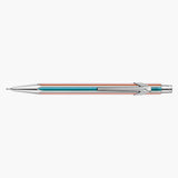 Caran d’Ache 849 Paul Smith mechanical pencil with colourful stripes and a silver clip.