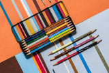 Caran d’Ache Bicolor & Paul Smith pencil set in a metal tin.