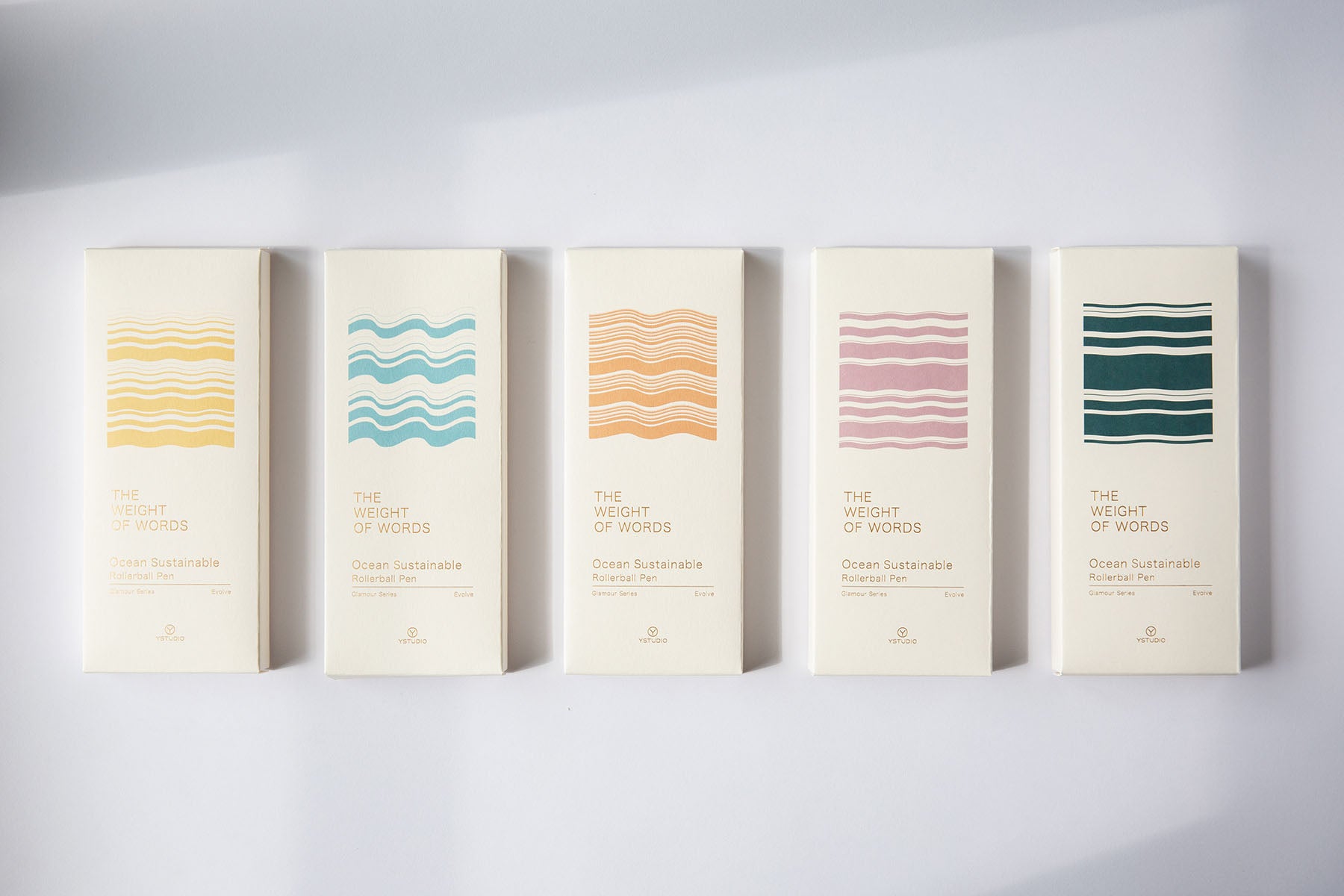 YSTUDIO Glamour Evolve Ocean Sustainable Rollerball Pen – Dawn Yellow, ystudio, stationery design
