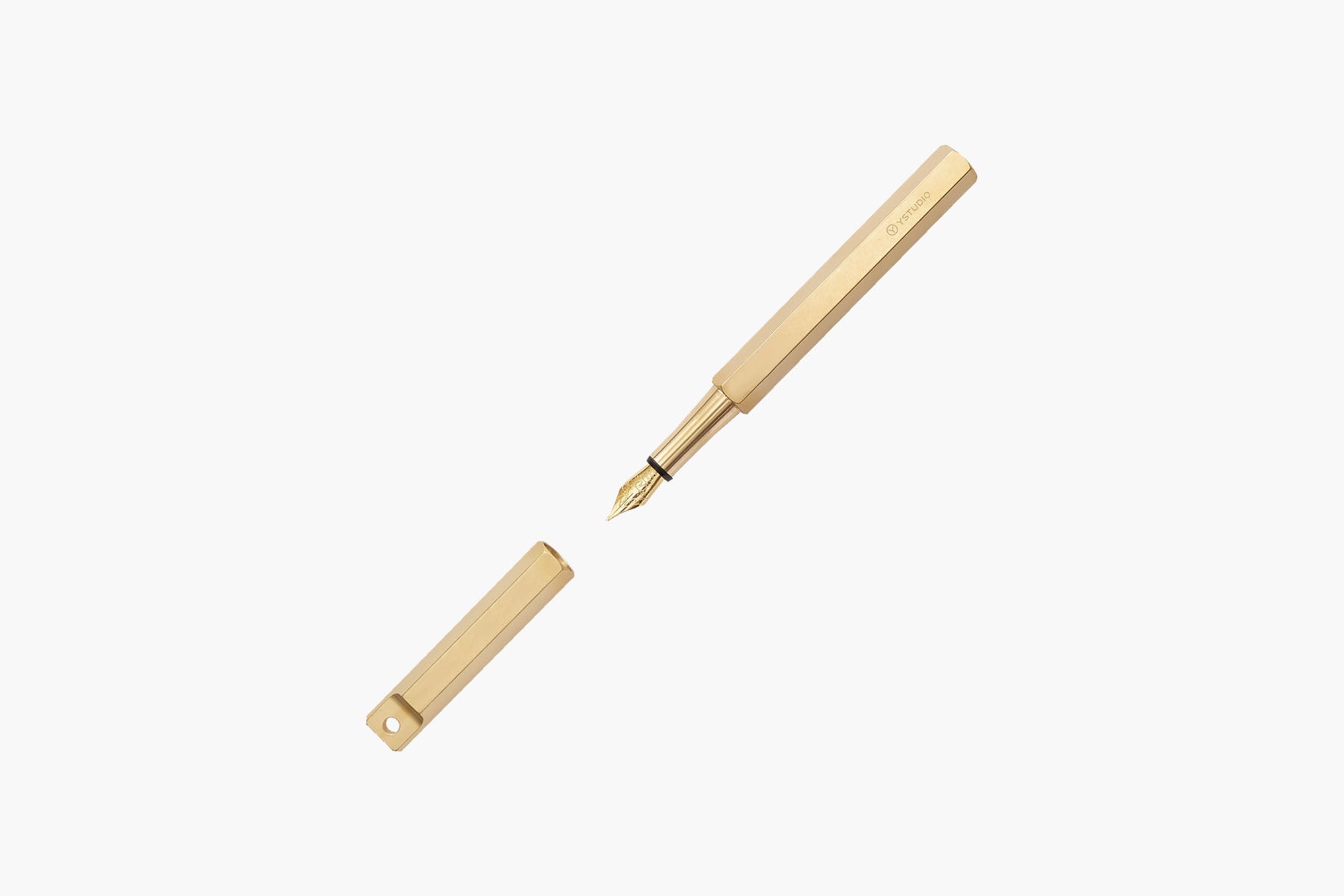 ystudio Portable Brass Fountain Pen, stationery design, ystudio