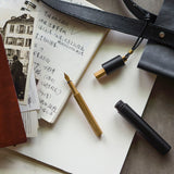 ystudio Portable Brass Fountain Pen, stationery design, ystudio