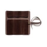 The interior of the Hugbag pen roll features three compartments and a protective flap that helps keep pens securely in place and prevents them from slipping out.