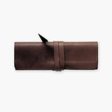 Chocolate Brown Leather Pen Roll.