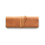 Leather Roll-Up & Pencil Pouch – Cognac, HUGBAG, stationery design