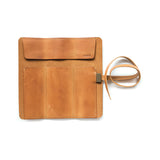 Leather Roll-Up & Pencil Pouch – Cognac, HUGBAG, stationery design