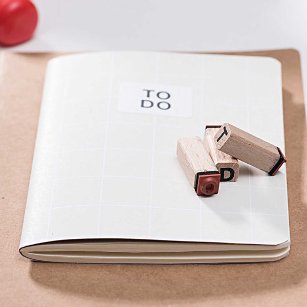 Set of wooden stamps – Letters and Numbers, Rico Design, stationery design