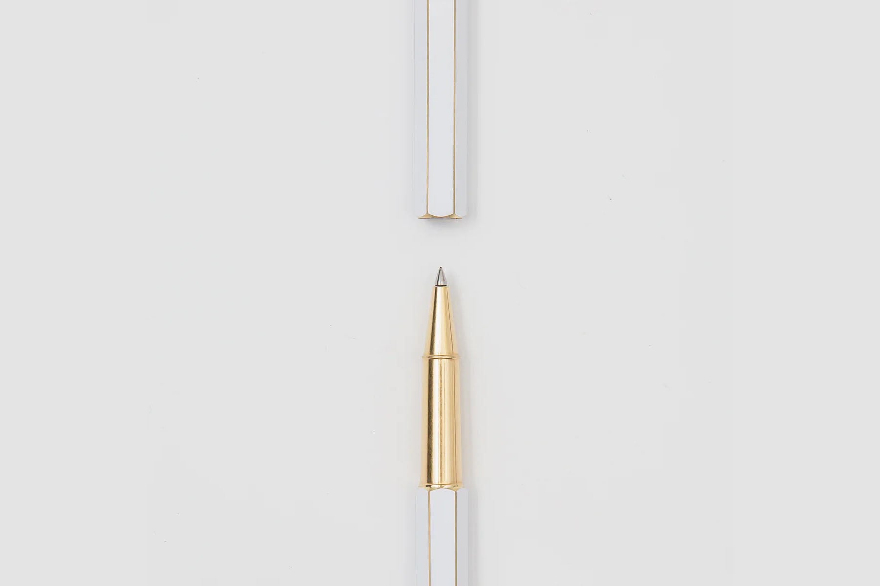 ystudio Brass Rollerball Pen - White, ystudio, stationery design