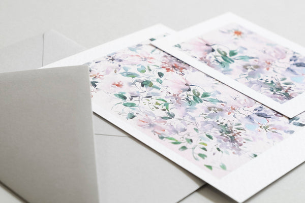 sky card, muska, greeting card, decorative card, card with a floral motif, stationery store, designer office supplies