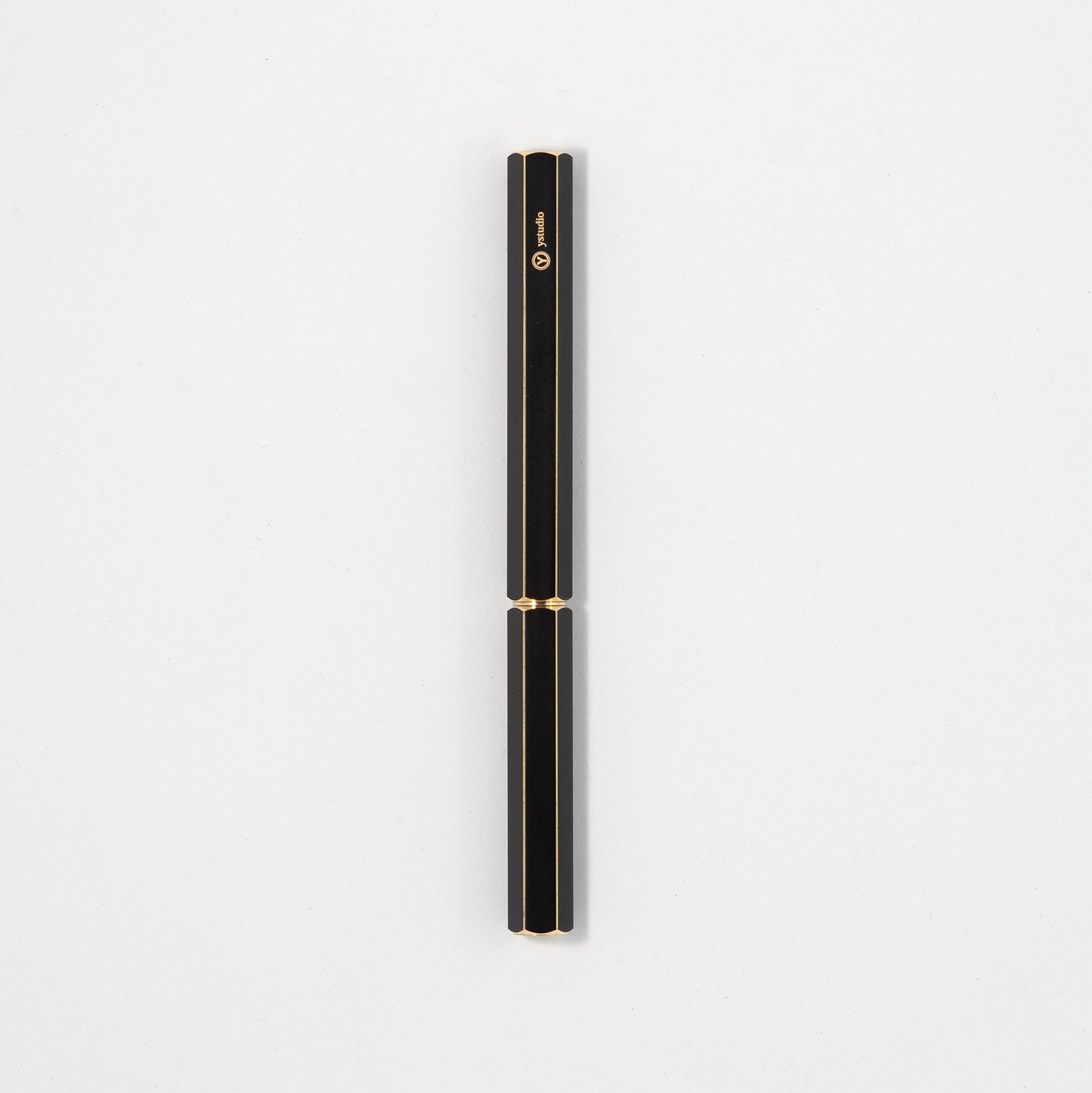 ystudio Brass Rollerball Pen - Black, ystudio, designer's stationery, home office