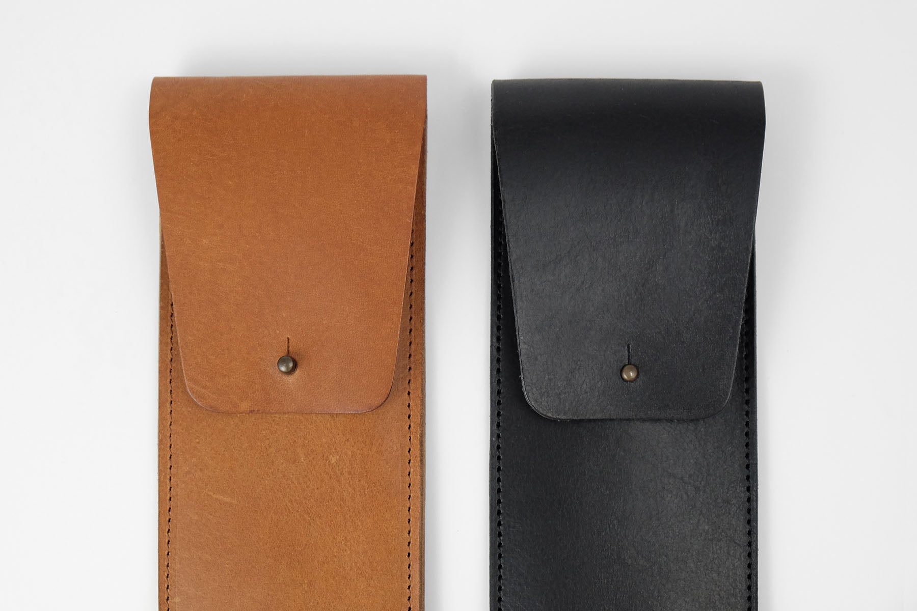 Leather Pen & Pencil Pouch – Black, Hugbag, Stationery design, Minimalist office