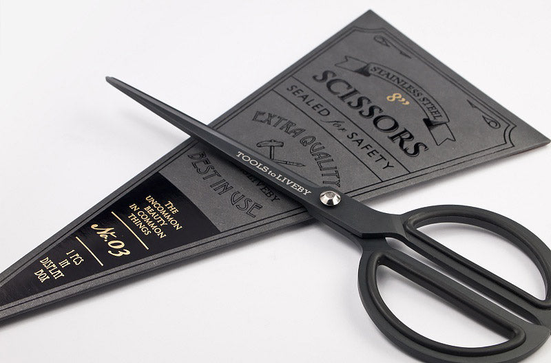 8” Scissors – Black, Tools to liveby, stationery design, home office