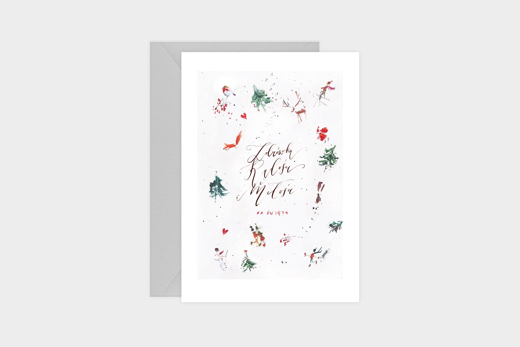 Kartka świąteczna, Muska, papierniczy design, domowe biuro