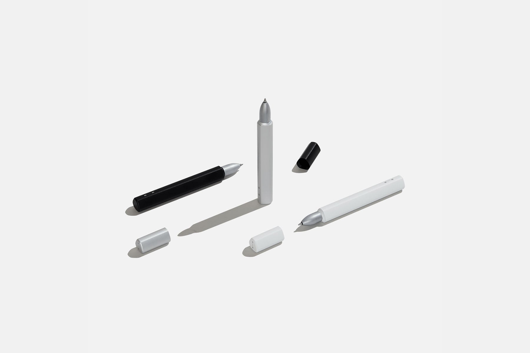 Onigiri Aluminium Rollerball Pen with Magnetic Cap – Silver, before breakfast, home office, designer's stationery