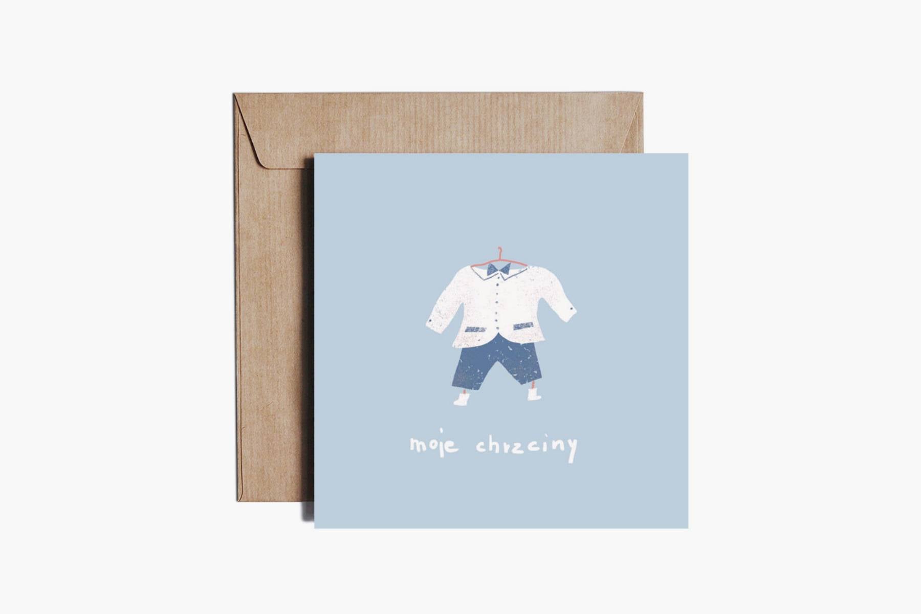 Greeting Card – Boy’s Christening, PiesKot, design, stationery, home office