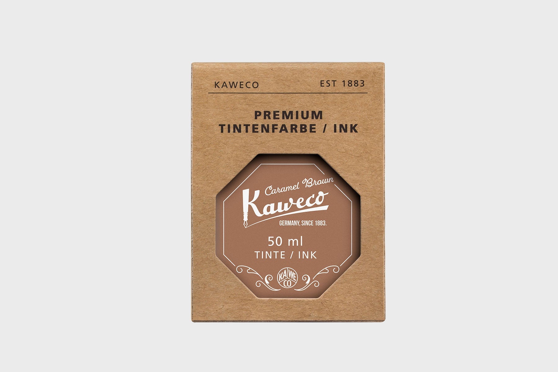 Caramel Brown Ink Bottle, Kaweco, Designer’s stationery, home office