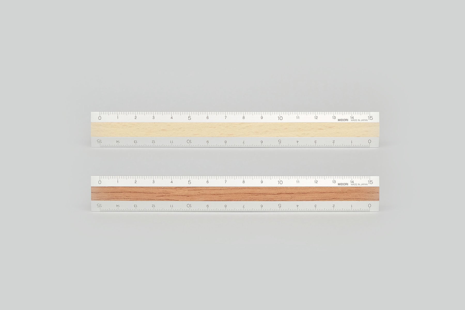 Midori Aluminium Ruler with Beech Wood, Midori, home office, stationeryInlay