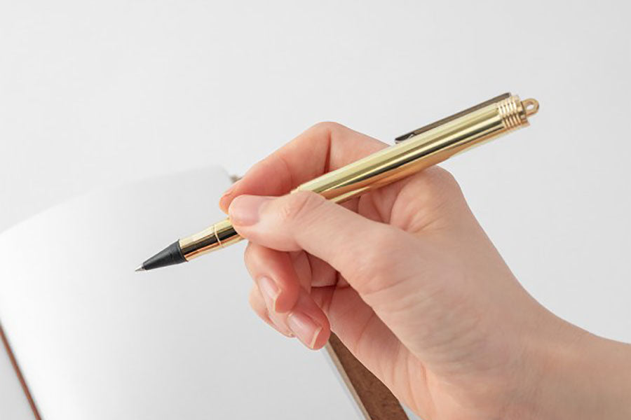 Midori TRC Brass Rollerball Pen, Traveler's Company, designer's stationery, home office