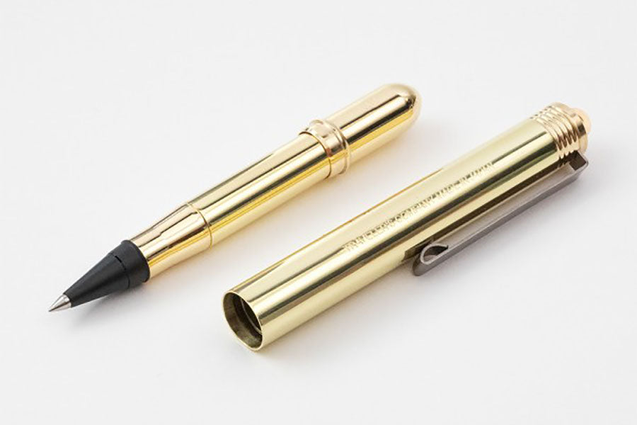 Midori TRC Brass Rollerball Pen, Traveler's Company, designer's stationery, home office