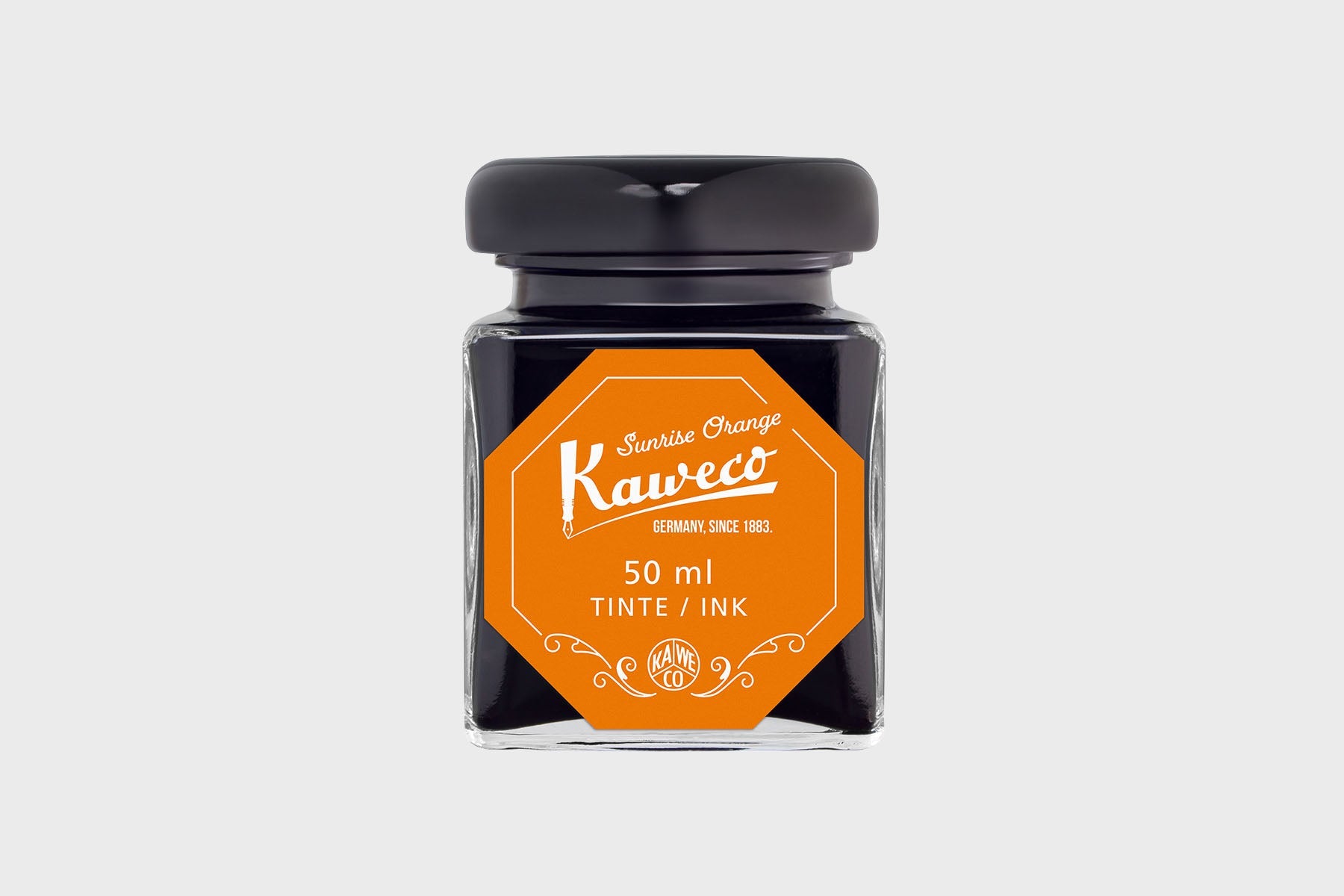 Sunrise Orange Ink Bottle, Kaweco, Designer’s stationery, home office