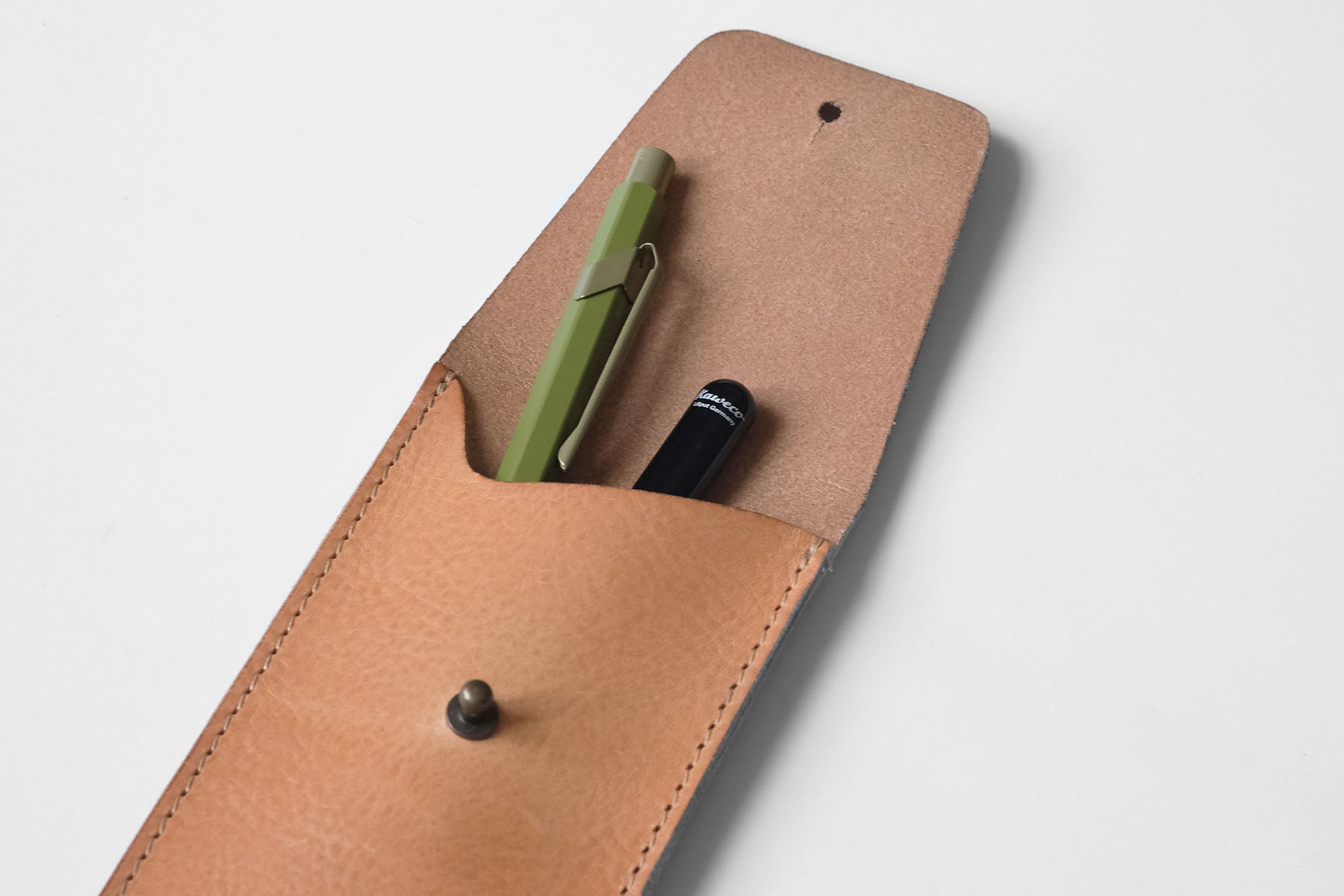 Leather Pen & Pencil Pouch – Nude, Hugbag, Stationery design, Minimalist office